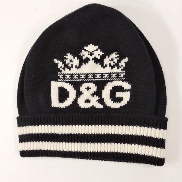 DOLCE & GABBANA 🇮🇹 WOMENS BLACK CASHMERE WINTER FASHION KNIT HAT - Picture 4 of 4